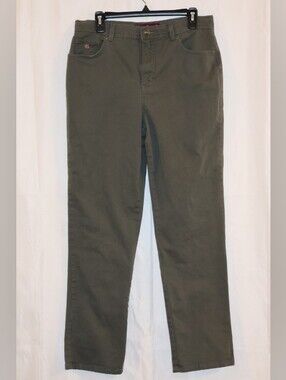 Gloria Vanderbilt Olive Green Amanda Classic High-Rise Tapered/Straight Jeans